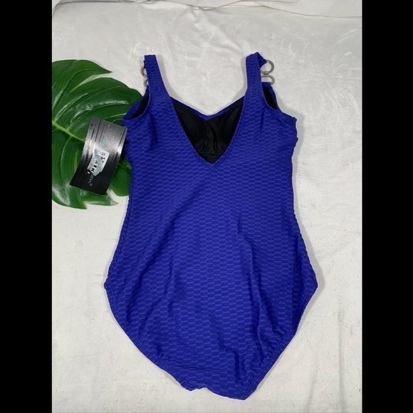 NWD $50 Aqua Green Textured One Piece Swimsuit in‎ Blue [SZ Small ] - Picture 8 of 12